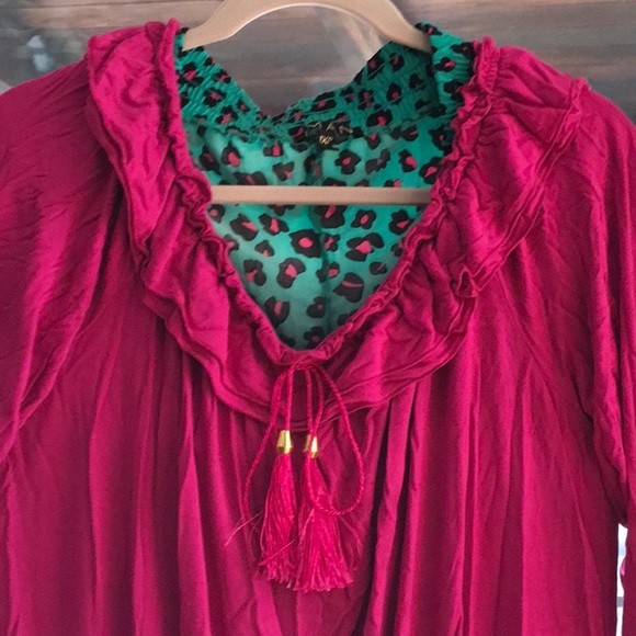 IMAN Pants - EUC,IMAN PALAZZO PANTS 1XP,TOP RUCHED COLLAR ELASTIC BOTTOM 1X, Set